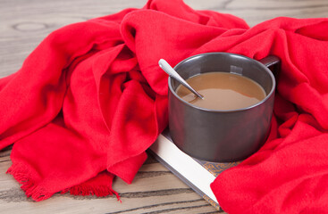 Hot coffee in winter