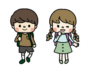 ランドセルを背負った小学生　③