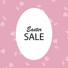 Trendy Easter Sale Banner Unique Design with different hand drawn shapes and textures. Cute social media backdrop for advertising, web, posters, invitations, greeting cards, birthday or anniversary.