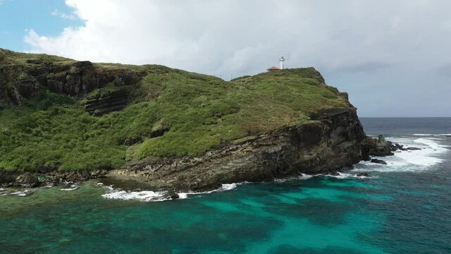 日本 与那国 島 沖縄 2021年 晴天 灯台 海 ドローン 撮影  離島 island drone yonaguni japan okinawa