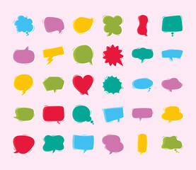 set of speech bubbles