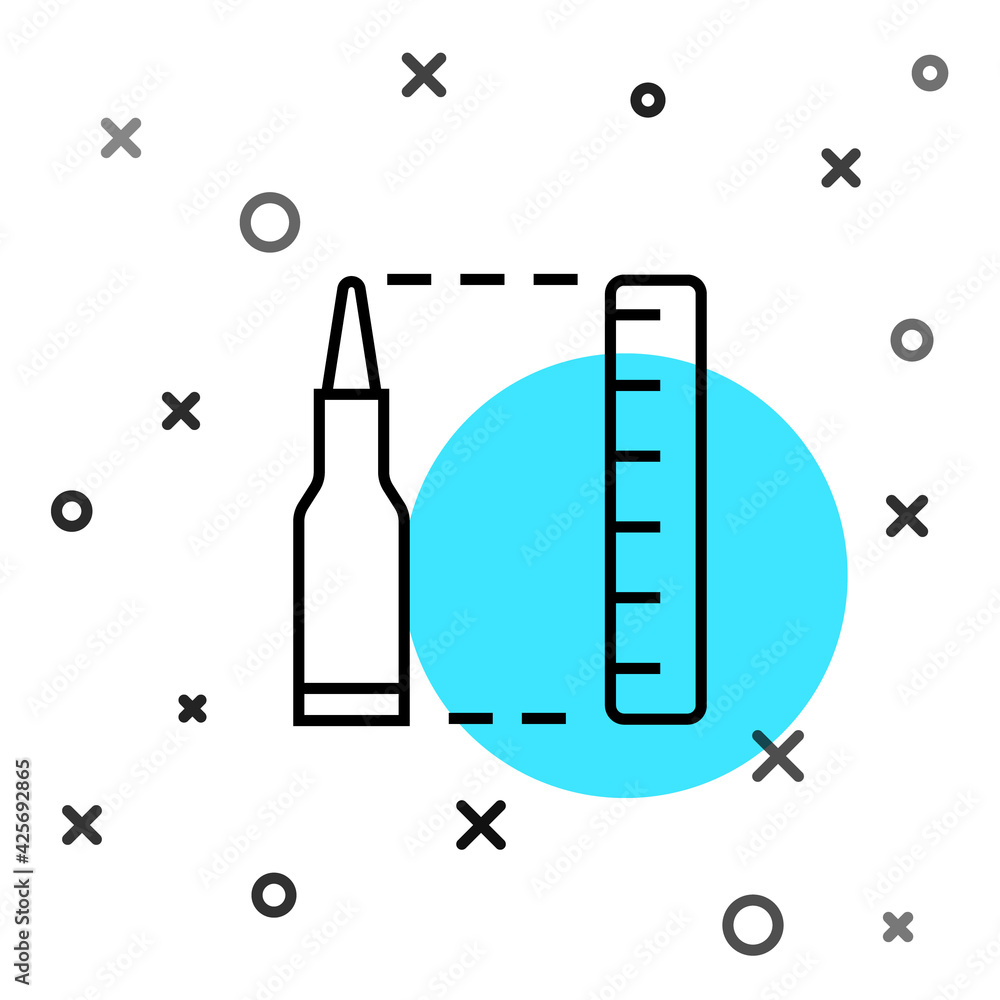 Poster black line bullet icon isolated on white background. random dynamic shapes. vector
