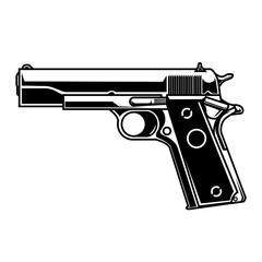 line art vector gun 1911