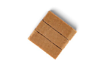 Chocolate biscuit wafers filled with creamy chocolate isolated on white background.