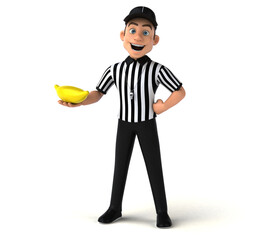 Fun 3D Illustration of an american Referee