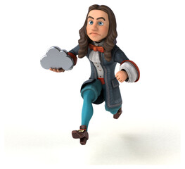 3D Illustration of a cartoon man in historical baroque costume