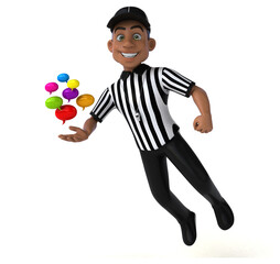 Fun 3D Illustration of an american Referee