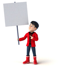 Fun 3D cartoon teenage boy