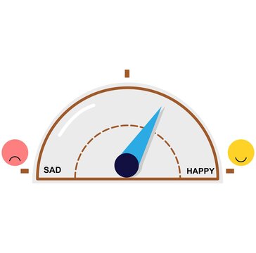 Vector illustration of happy and sad mood parameters