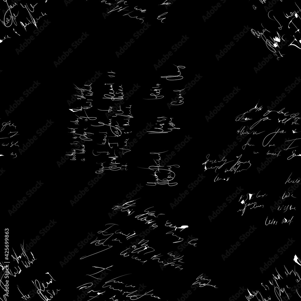Poster seamless vector pattern. white text on a black background.