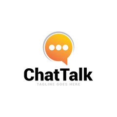 purple app chat talk bubble logo icon vector template.