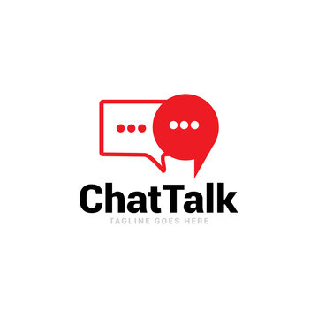 Purple App Chat Talk Bubble Logo Icon Vector Template.