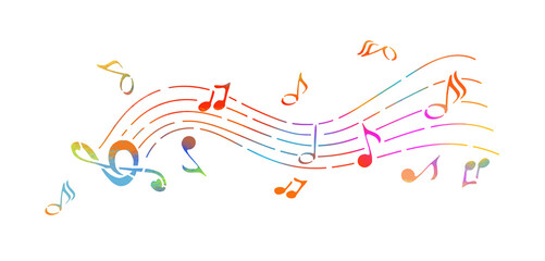 Naklejka premium Abstraction of the note. Multicolored musical abstraction. Vector illustration