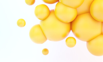 3d render of abstract yellow spheres ball , abstract composition background