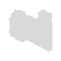 Libya vector map grey symbol. Libia country illustration - obrazy, fototapety, plakaty
