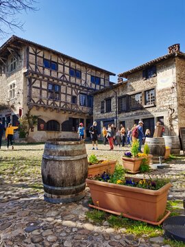 Medieval village of Perouges, center of France. 