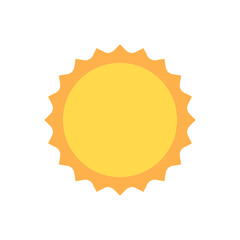 Vector sun icon logo cartoon. Sunshine cute abstract sun design.