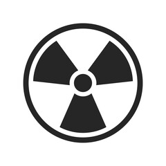 Radioactive icon nuclear symbol. Uranium reactor radiation hazard. Radioactive toxic danger sign design