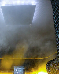 Steam or Turkish bath Hammam sauna with oceanview or view of the sea inside male locker room of spa...
