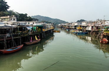 Tai O fishing village stilt houses in Hong Kong