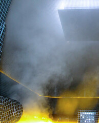 Steam or Turkish bath Hammam sauna with oceanview or view of the sea inside male locker room of spa...