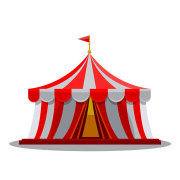 Circus tent front view for your design. Vector illustration.