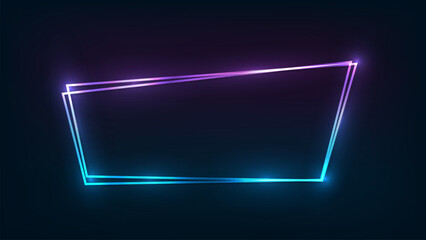 Neon double frame with shining effects