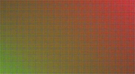 Led screen. Television texture. Pixel background. Lcd monitor with points. Digital display. Yellow TV videowall. Electronic diode effect. Projector grid template . Vector illustration.