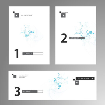 Molecule structure, interconnection network. Technology template vector