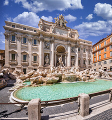Fototapeta na wymiar view of Trevi Fountain, Rome, Italy