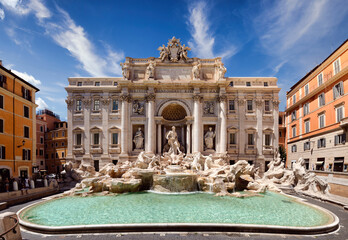Fototapeta na wymiar view of Trevi Fountain, Rome, Italy