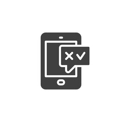 Mobile customer review vector icon