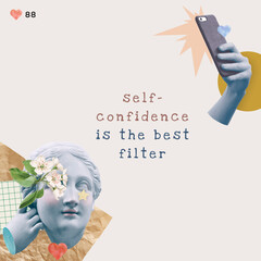 Self-love quote aesthetic social media post