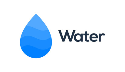 Water drop vector icon logo. Flat water rain liquid icon sign symbol isolated