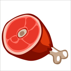Ham pictogram as food symbol, meat icon