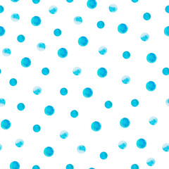 Polka dot watercolor pattern on white background