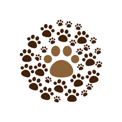 Paw print icon design template vector