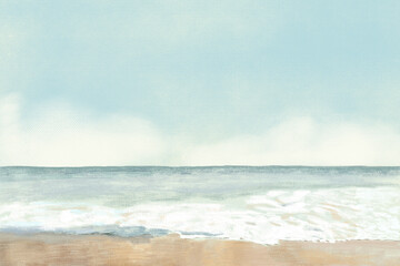 Beach background color pencil illustration