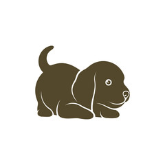 Baby dog logo design vector illustration, Creative Dog logo design concept template, symbols icons