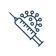 Vaccine covid bottle icon. Covid-19 vector syringe injection virus vaccine icon