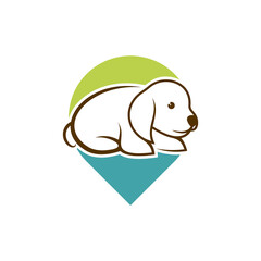 Point Dog logo design vector illustration, Creative Dog logo design concept template, symbols icons