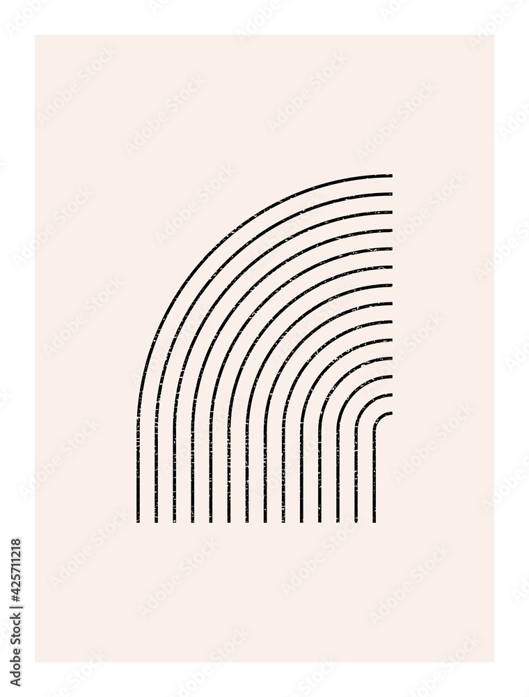 Poster abstract wall art. inspired by mid century modern design contemporary vector geometric background. m
