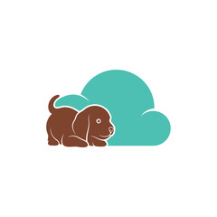 Dog Cloud logo design vector illustration, Creative Dog logo design concept template, symbols icons