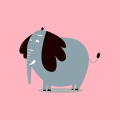 Fototapeta premium Cute elephant animal doodle illustration for kids