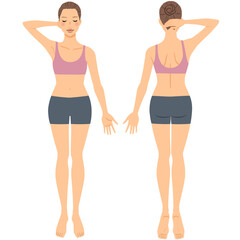 女性　美容　全身イラストセット