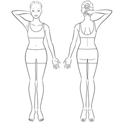 女性　美容　全身イラストセット