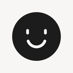 Smile filled icon black for social media app