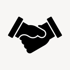 Handshake business icon flat graphic