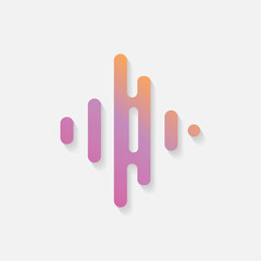 Sound wave music icon gradient flat design