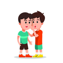boy whispered something to his friend